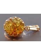 Přívěsek z vinobraní 14k 585 zlata s VPAB001 Amber
